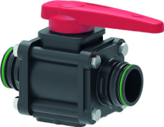 Кран шаровый G3 2-ходовой со стяжными болтами T9M пластик Италия