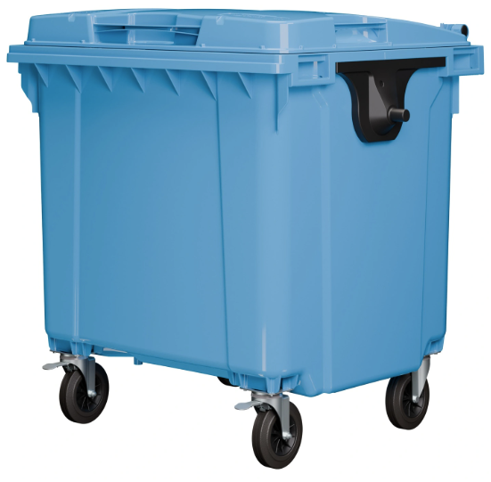 Мусорный контейнер 1100 л с крышкой на 4-х колёсах (голубой, 00000094828I)