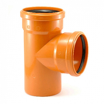 Тройник пластик 110х110х90 оранжевый Политрон Тройник пластик 110х110х90 оранжевый Политрон