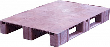 Паллет п/э 1200x800х150 сплошной, на 3-х полозьях цв. тёмно-бордовый, арт.TR 1208-1 (R)
