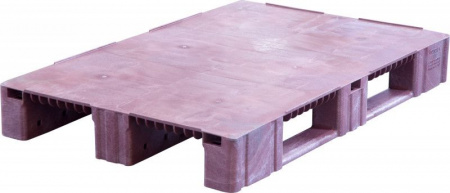 Паллет п/э 1200x800х150 сплошной, на 3-х полозьях цв. тёмно-бордовый, арт.TR 1208-1 (R)