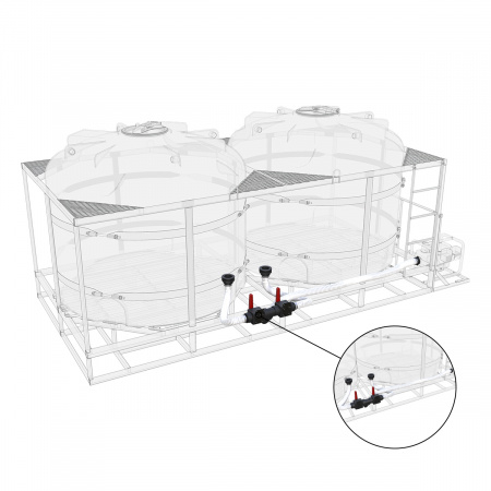 Комплект полного слива боковой для мотопомпы G3 на две емкости TR
