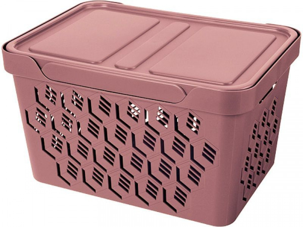 Ящик п/п 380х276х220 18 л для хранения, перфорированный, с крышкой, арт.DELUXE 18 (22916, коричневый) Ящик п/п 380х276х220 18 л для хранения, перфорированный, с крышкой, арт.DELUXE 18 (22916, коричневый)