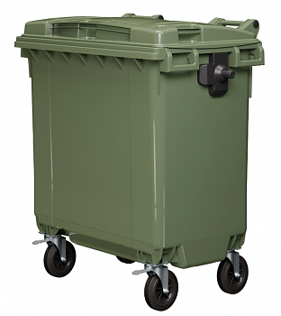 Мусорный контейнер 770 л с крышкой на 4-х колёсах