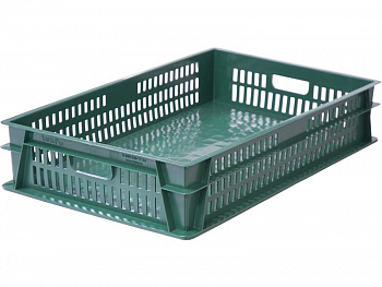 Ящик пластиковый 740х465х145 арт 404-Т-1 перфорированный, дно сплошное