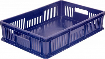 Ящик пластмассовый 600х400х140 арт 705.02.01 перфорированный, дно сплошное, с ручками Ящик пластмассовый 600х400х140 арт 705.02.01 перфорированный, дно сплошное, с ручками