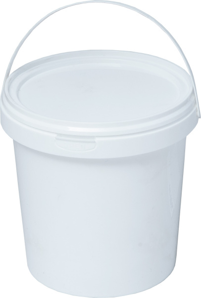 Ведро пластиковое 1,18 л с крышкой (белый)