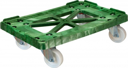 Тележка для ящиков 600х400 мм, полиамидные колеса, арт 508-1 (08170, зеленый)