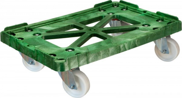Тележка для ящиков 600х400 мм, полиамидные колеса, арт 508-1 (08170, зеленый)