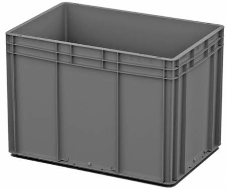 Ящик Евроконтейнер 600х400х420 арт EC-6442.2 закрытые ручки (серый, 00000055904I)