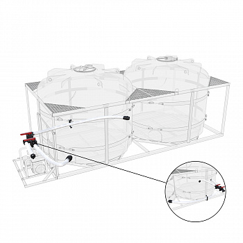Комплект слива торцевой для мотопомпы G3 на две емкости TR
