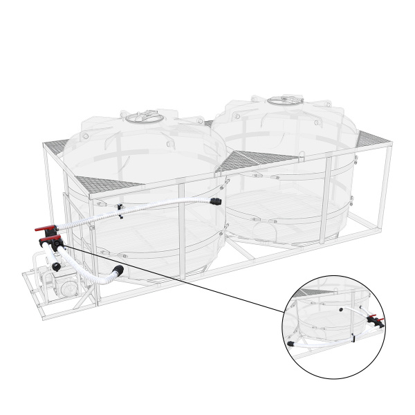 Комплект слива торцевой для мотопомпы G3 на две емкости TR