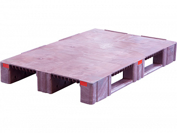 Усиленный пластиковый поддон (паллет) 1200х800х150 мм сплошной на 3-х полозьях