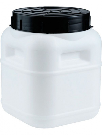 Бочка-бидон пластиковая 10 л квадратная с крышкой без вкладыша Бочка-бидон пластиковая 10 л квадратная с крышкой без вкладыша