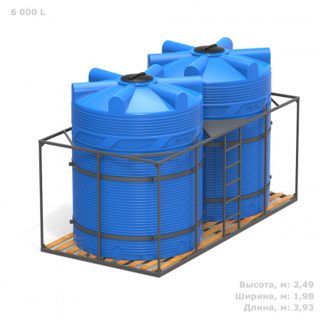 Кассета с деревянным полом двойная с емкостями V 6000 Стандарт (TCV212000S13, синий)