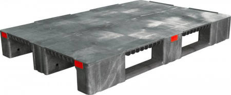 Паллет 1200х800х150 мм (усиленный сплошной на 3-х полозьях), арт.TR 1208-1-1 (08947, серый)