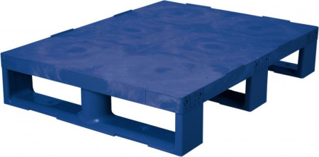 Паллет п/э 800x600х150 сплошной, на 3-х полозьях, арт.TR 680 (07879, синий)