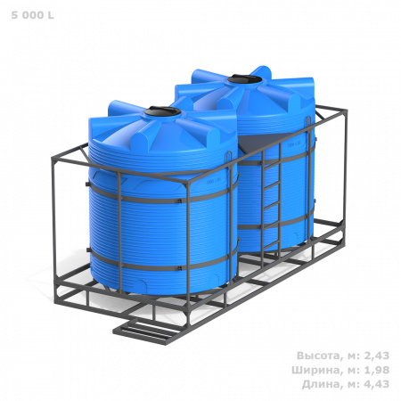Кассета с полным сливом двойная с емкостями V 5000 стандарт (TCV110000S13, синий)