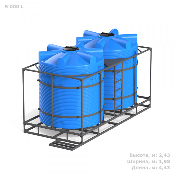 Кассета с полным сливом двойная с емкостями V 5000 стандарт