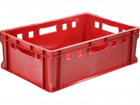 Ящик пластиковый 600х400х200 арт 207-P (Е2) сплошной (20317, красный)