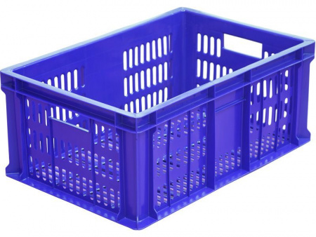 Ящик Европак 600х400х250 арт 201 перфорированный (синий)