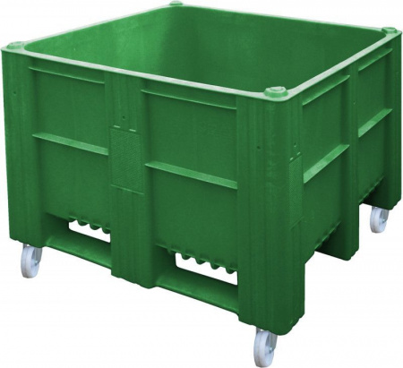 Контейнер большой BoxPallet (бокс паллет) 1200х1000х900 мм, сплошной на колесах, арт.11-100-WA ACE (Вар.1) (14741, зеленый) Контейнер большой BoxPallet (бокс паллет) 1200х1000х900 мм, сплошной на колесах, арт.11-100-WA ACE (Вар.1) (14741, зеленый)
