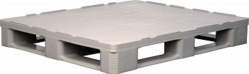 Паллет 1200х1000х160 мм (cплошной на 5-и полозьях) гигиенический серый, арт.IR 1210-5R-G