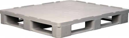 Паллет 1200х1000х160 мм (cплошной на 5-и полозьях) гигиенический серый, арт.IR 1210-5R-G