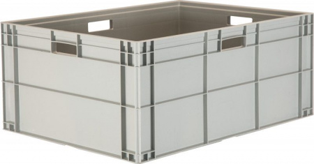 Ящик п/п 800х600х345 сплошной, с ручками, дно с усилением, серый B-8633, арт.814.01 Ящик п/п 800х600х345 сплошной, с ручками, дно с усилением, серый B-8633, арт.814.01