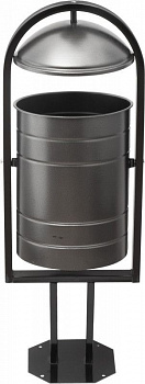 Урна уличная 370х300х1000 серебряная, арт.УС 30 серебро