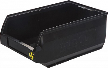 Ящик Milano 350х230х150 PP, черный антистатичный, арт.5003 ESD