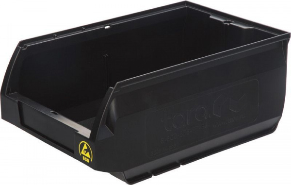 Ящик Milano 350х230х150 PP, черный антистатичный, арт.5003 ESD