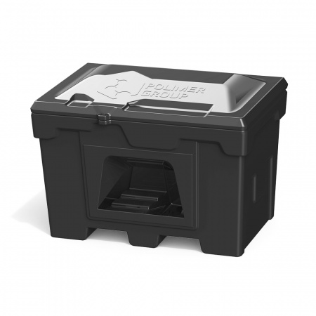 Ящик для песка, соли и реагентов 500 литров с дозатором (FB25001, черный)