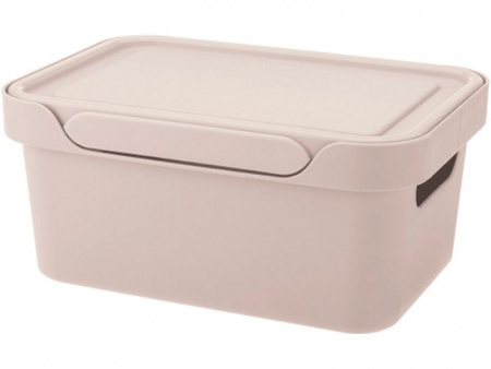 Ящик п/п Luxe 270х190х120 4,6л  для хранения с крышкой, арт.Luxe 4,6 (22908, светло-бежевый)