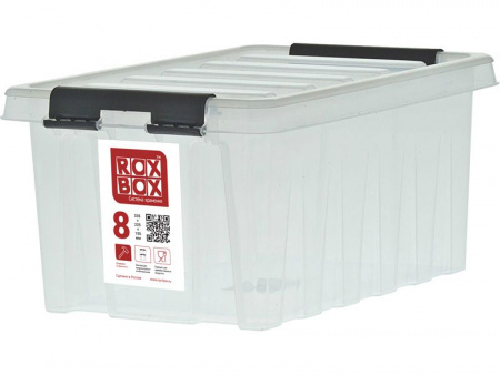 Ящик п/п 335х220х155 мм с крышкой и клипсами, арт.Rox Box 8 (18696, прозрачный) Ящик п/п 335х220х155 мм с крышкой и клипсами, арт.Rox Box 8 (18696, прозрачный)