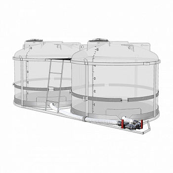 Комплект ПОЛНОГО слива с кранами G2 на две емкости TRF