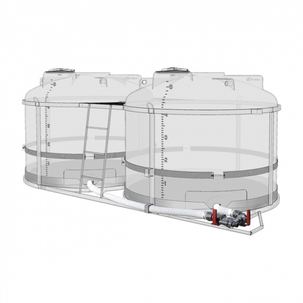 Комплект ПОЛНОГО слива с кранами G2 на две емкости TRF