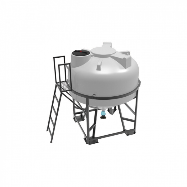 Емкость ЦКТ 3000л с патрубком 90 мм с фланцем в обрешетке с лестницей