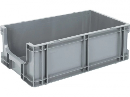 Ящик пластиковый SPK 510х260х180 с вырезом серый Ящик пластиковый SPK 510х260х180 с вырезом серый
