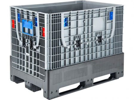 Контейнер большой DPF-Box 1208S 1200x800x950 мм, сплошной разборный на 3-х полозьях с дверцами, арт.DPF-Box 1208 S-S(3) F2