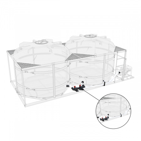 Комплект слива боковой для мотопомпы G2 на две емкости TR
