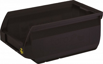 Ящик Sanremo 170х105х75 PP, черный антистатичный, арт.5001 ESD