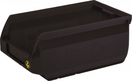 Ящик Sanremo 170х105х75 PP, черный антистатичный, арт.5001 ESD