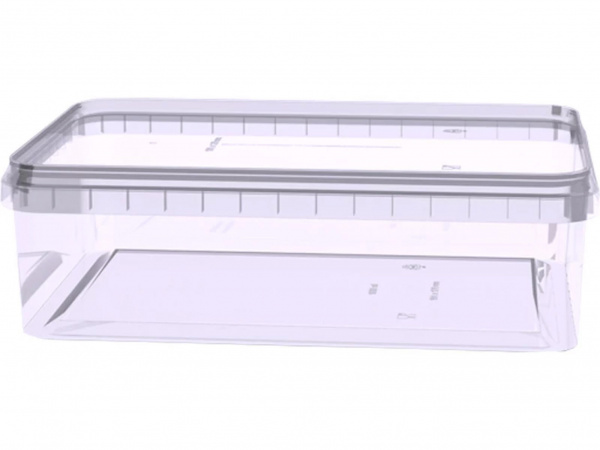 Контейнер (ведро) пластиковый прямоугольный 1 л прозрачный