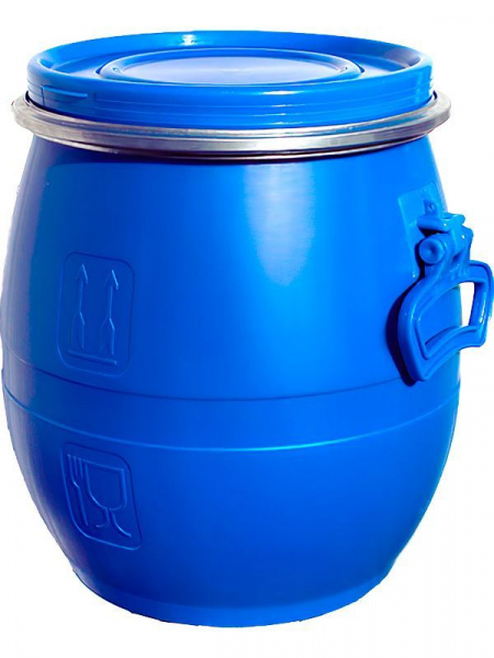 Бочка пластиковая 20 л круглая с крышкой на обруче с ручками