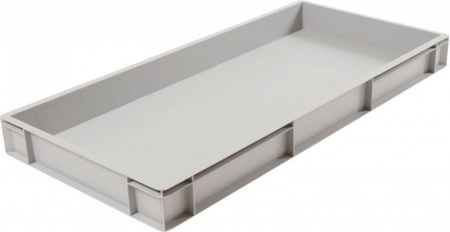 Ящик п/п 1000х400х120 сплошной, без ручек, дно с усилением, серый B-4011, арт.816.02