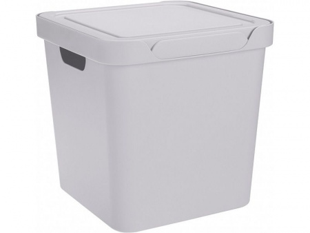 Ящик п/п LUXE 286х286х286 18л  для хранения с крышкой, арт.Luxe 18-2 (22805, светло-серый) Ящик п/п LUXE 286х286х286 18л  для хранения с крышкой, арт.Luxe 18-2 (22805, светло-серый)