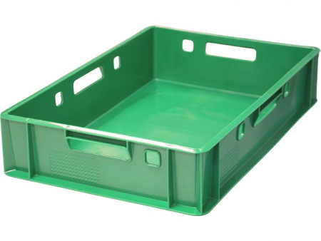 Ящик мясной 600х400х120 арт 205 (Е1) сплошной (зеленый)