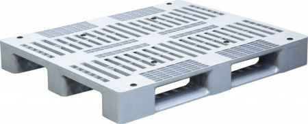 Паллет п/э 1200x1000х150 перфорированный, на 3-х полозьях цв. серый, арт.IR 1210 P