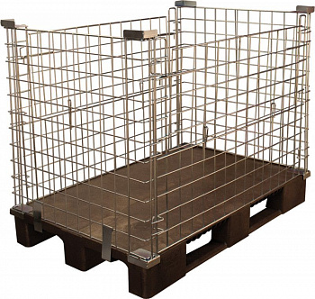 Контейнер большой металлический сетчатый на паллете 1200х800х1030 мм, оцинкованный, арт.КМБ Контейнер большой металлический сетчатый на паллете 1200х800х1030 мм, оцинкованный, арт.КМБ